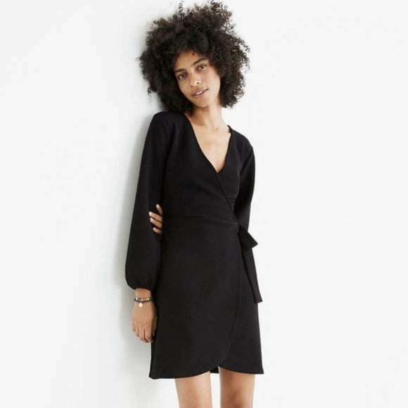 Madewell Long Sleeve Faux Wrap Dress Small - Picture 3 of 6